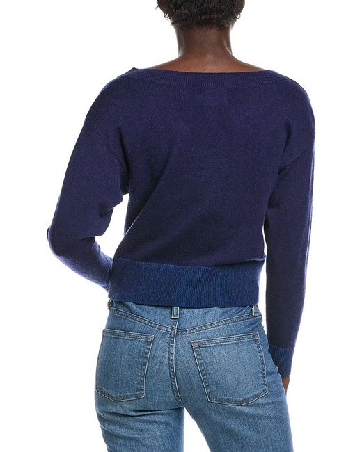 Brodie Cashmere Blue Dropped-Shoulder Wool & Cashmere-Blend Cardigan