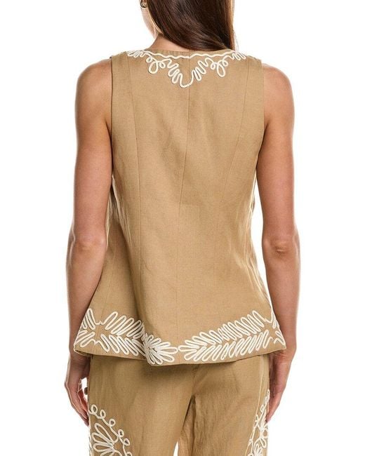 Hemant & Nandita Natural Linen-Blend Vest