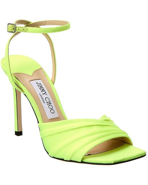 Jimmy Choo Green Basil 95 Leather Sandal