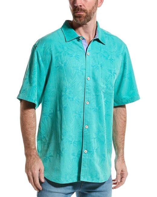 Tommy Bahama Blue Coconut Point Palm Vista Camp Shirt for men