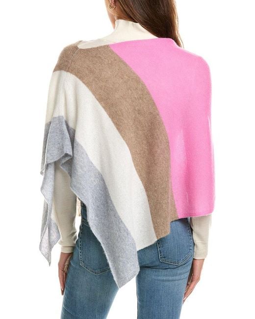 Portolano Pink Cowl Neck Cashmere Poncho