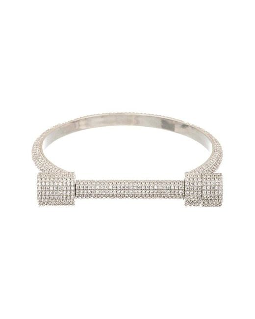 Eye Candy LA White Cz Maya Screw Cuff Bracelet