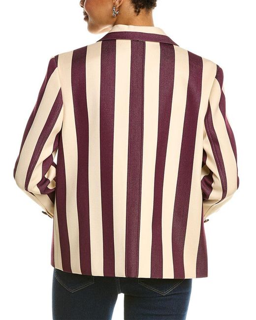 Tory Burch Tailored Stripe Wool-blend Blazer
