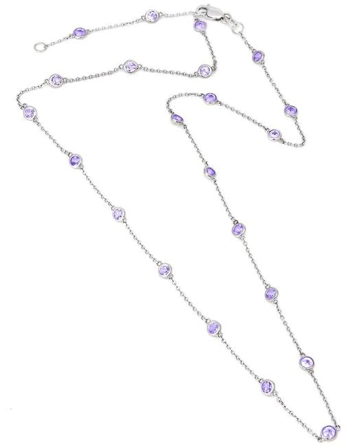 Gemstones White 2.45 Ct. Tw. Diamond & Amethyst Necklace