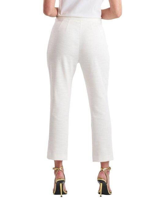 Natori White Stretch Basketweave Capri Pant