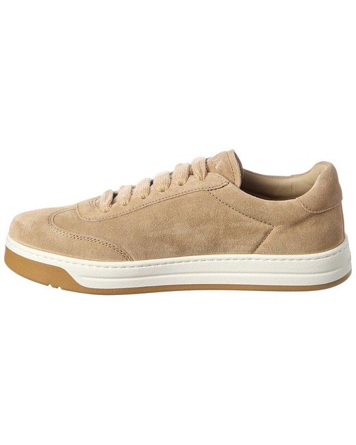 Prada Natural Logo Suede Sneaker