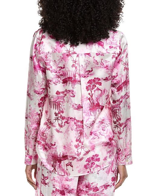 L'Agence Pink Tyler Silk Blouse