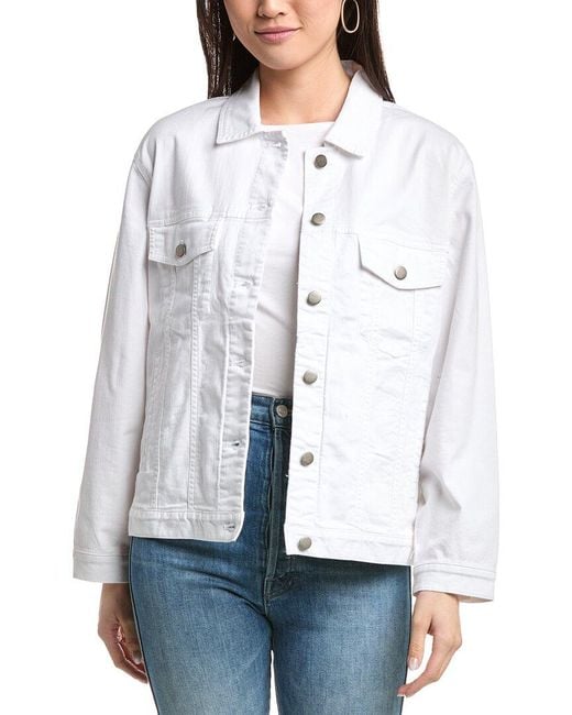 Eileen Fisher White Jean Jacket