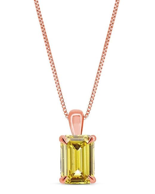 Amairah Metallic 14K Rose 1.00 Ct. Tw. Lab-Grown Diamond Solitaire Pendant Necklace
