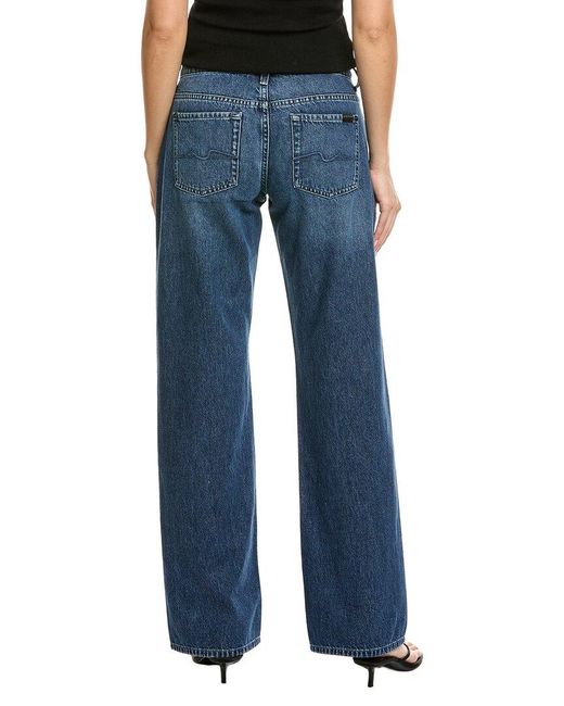 7 For All Mankind Blue Low Straight Savannah Jean