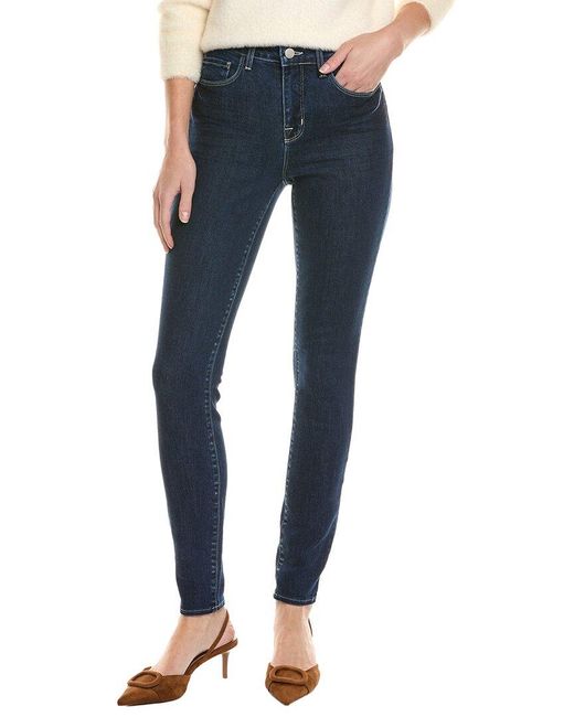 L'Agence Blue Marguerite High-Rise Skinny Leg Jean