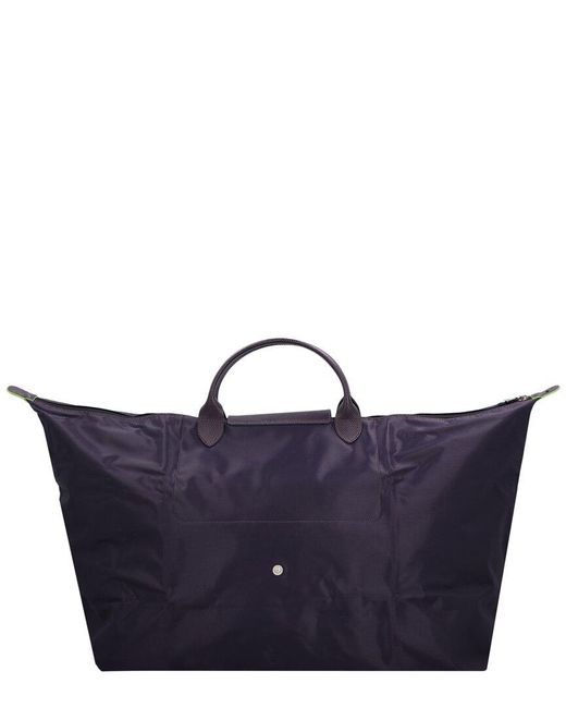 Longchamp Blue Le Pliage Medium Canvas & Leather Travel Bag