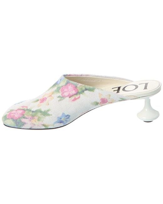 Loewe White Toy Suede Mule