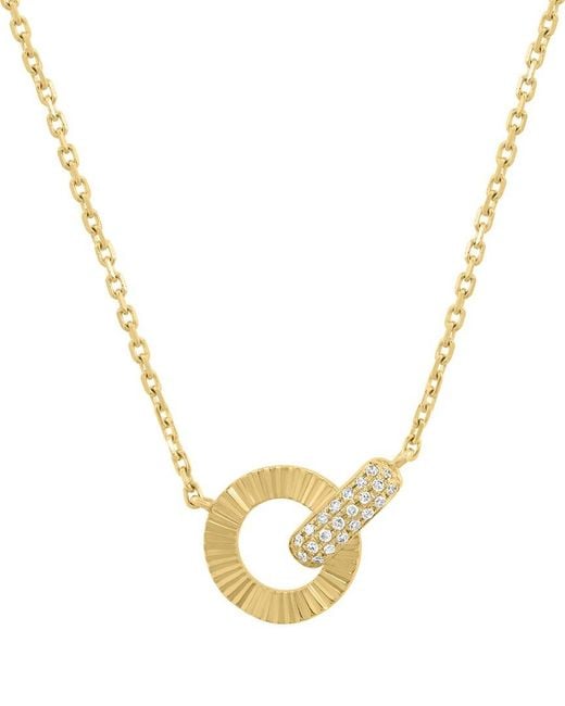 Effy Fine Jewelry Metallic 14K 0.07 Ct. Tw. Diamond Necklace