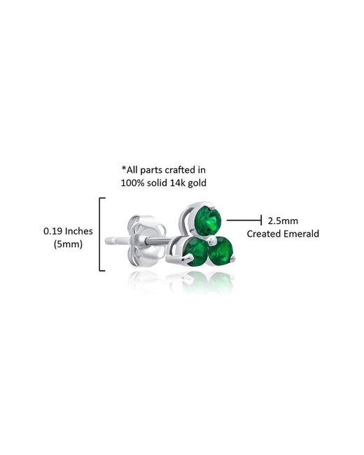 MaxColor Blue 14K 0.30 Ct. Tw. Lab-Grown Emerald Studs