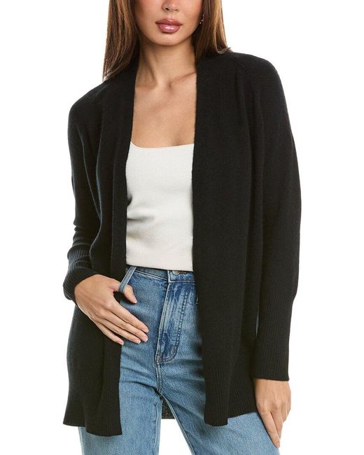 Forte Rib Detail Cashmere Cardigan in Black Lyst