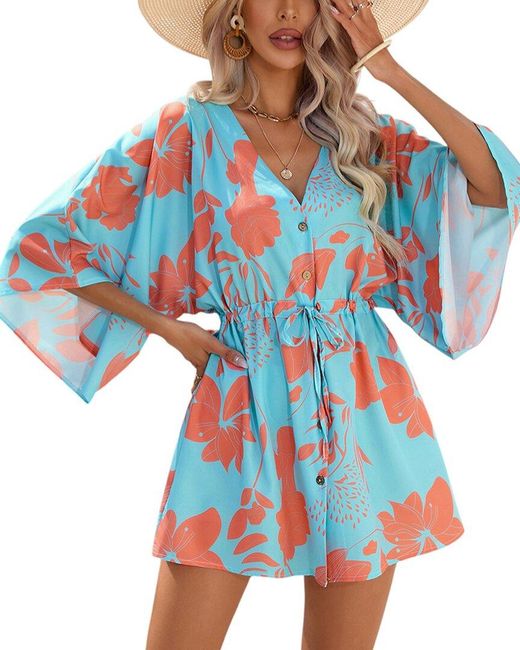VERA DOLINI Blue Mini Dress