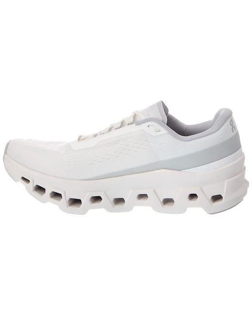 On Shoes White Cloudmonster 1 Canvas Sneaker