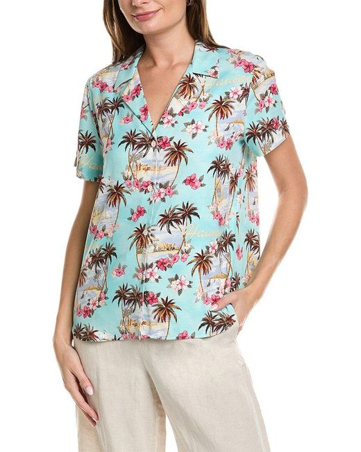Tommy Bahama Blue Talulla Hawaii Silk Camp Shirt