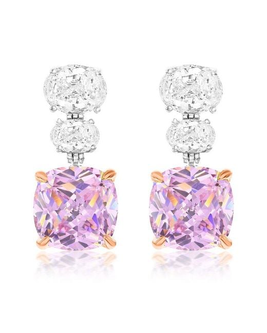 Suzy Levian CZ Jewelry White Suzy Levian Gala Collection Cz Dangle Earrings