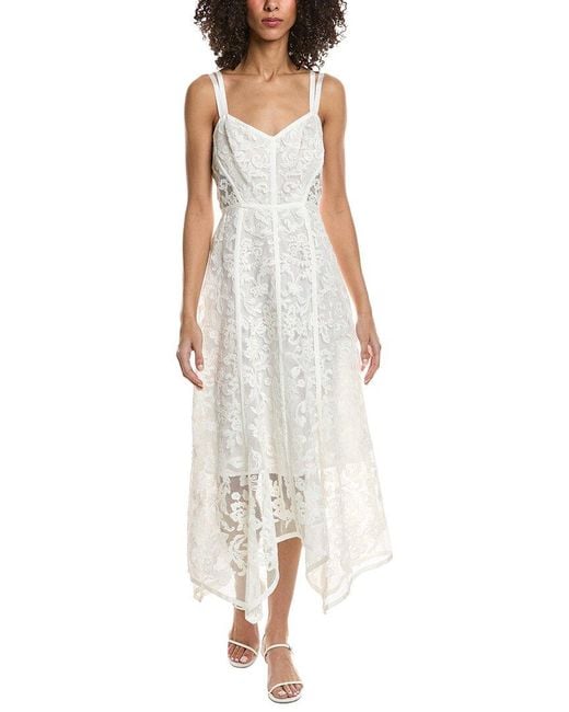 Marchesa White Lace Midi Dress