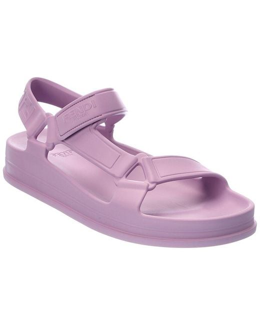 Fendi Purple Logo Rubber Sandal