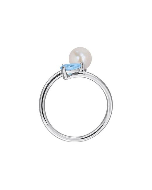 Rina Limor White 0.47 Ct. Tw. Gemstone & 6-6.5Mm Pearl Ring