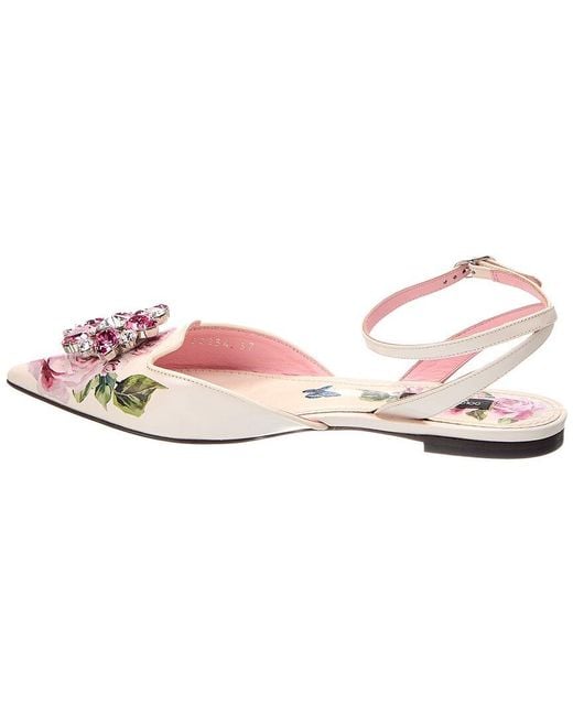 Dolce & Gabbana Pink Leather Flat