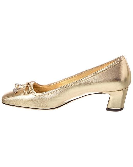 Jimmy Choo Natural Elme 45 Leather Pump