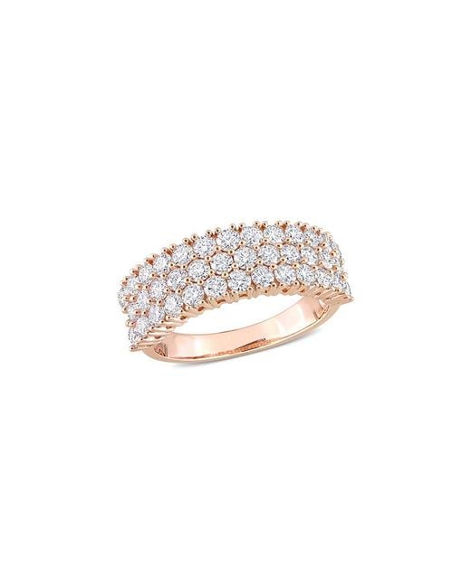 Rina Limor Multicolor 14k Rose Gold 1.71 Ct. Tw. Diamond Triple-row Ring