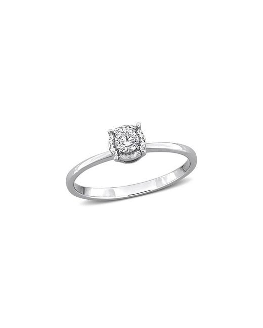 Lab Grown Diamonds White Created Forever 18K 0.17 Ct. Tw. Lab-Grown Diamond Halo Ring