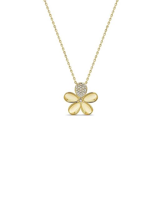 Sabrina Designs Metallic 14K 0.13 Ct. Tw. Diamond Flower Necklace