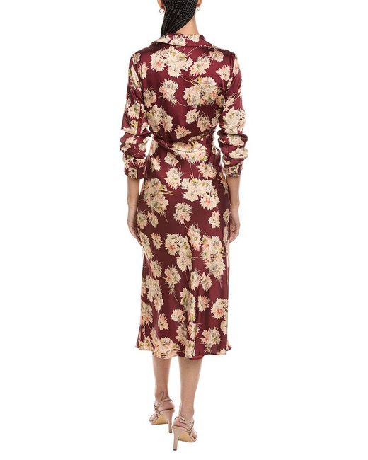 Cinq À Sept Red Mae Bouquet Jacey Shirtdress