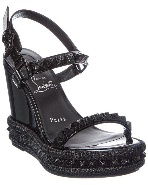 Christian Louboutin Black Pyra Clou 110 Patent Sandal