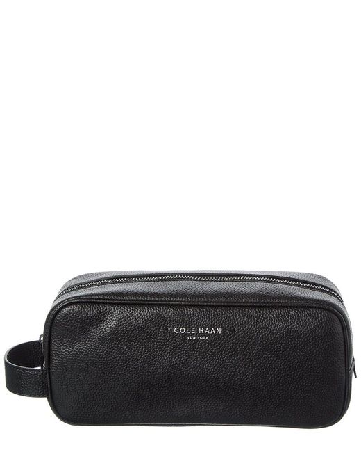 Cole Haan Black Belmont Leather Dopp Kit for men