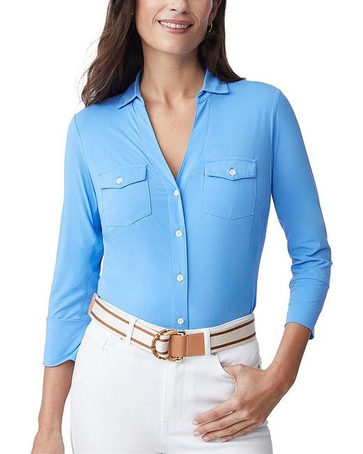 J.McLaughlin Blue Brynn Knit Top
