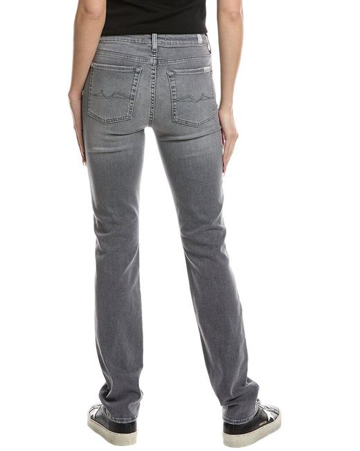 7 For All Mankind Gray Kimmie Ifrane Form Fitted Straight Jean