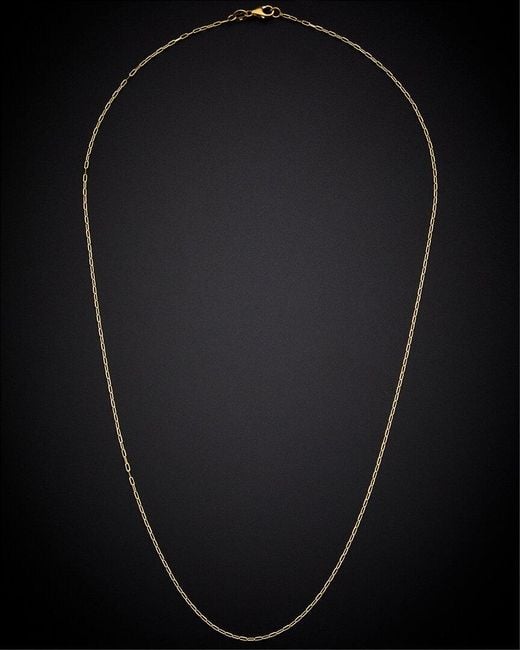 Italian Gold Black 14k Paperclip Chain Necklace