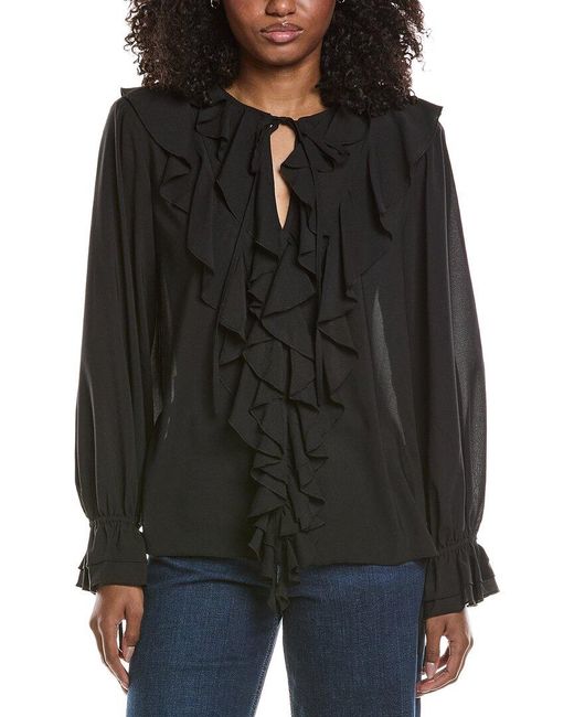 Toccin Black Tobi Exaggerated Ruffle Blouse