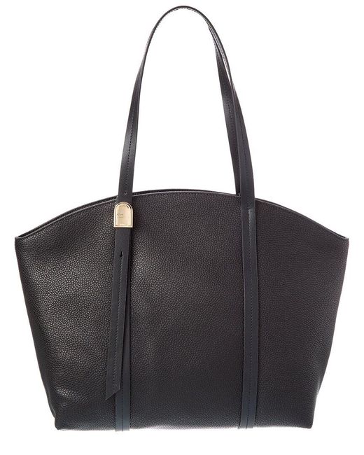Furla Black Planeta Medium Leather Tote