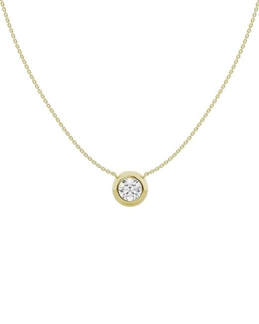 Lab Grown Diamonds Metallic 14K 1.00 Ct. Tw. Lab-Grown Diamond Solitaire Pendant Necklace