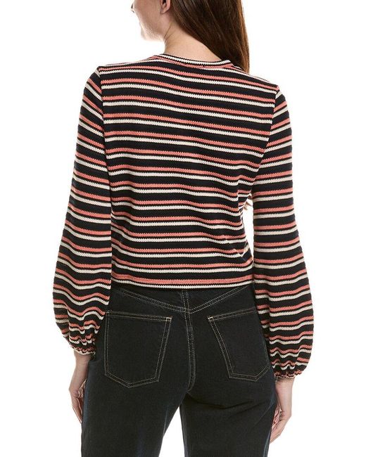 Cece Black Elastic Cuff Knit Cardigan