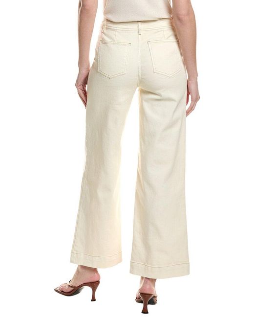 Cece Natural Wide-Leg Patch Pocket Denim Pant