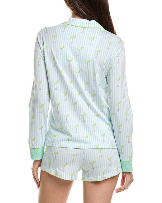 Pj Salvage Blue Top Playful Prints Top