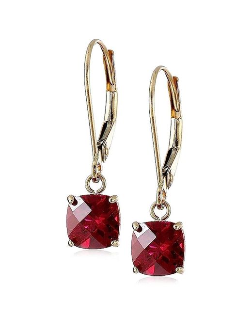 MaxColor Red 10k 2.10 Ct. Tw. Lab-grown Ruby Earrings