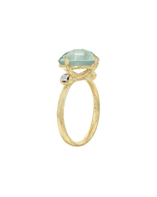 Reiss Metallic 14K 3.55 Ct. Tw. Diamond & Amethyst Cocktail Ring