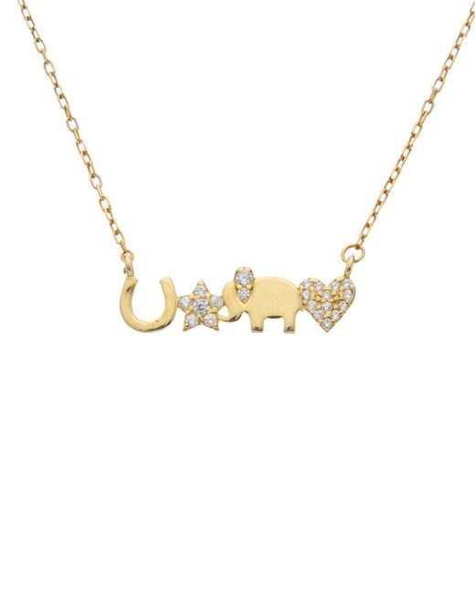 Argento Vivo Metallic Vermeil Cz All Luck Necklace