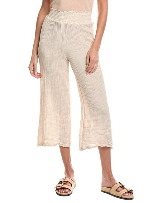 Michael Stars Natural Medina Smocked Waist Cropped Pant