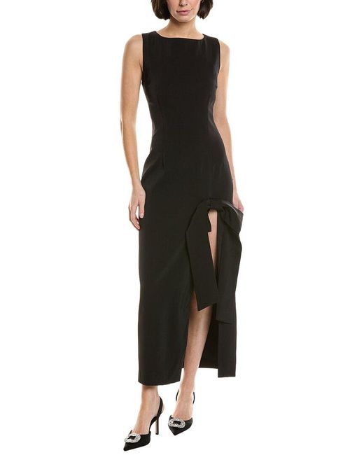 Endless Rose Black Bow Slit Maxi Dress