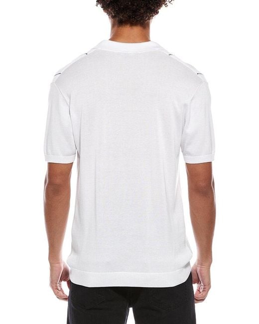 Karl Lagerfeld White Jacquard Stripe Sweater for men